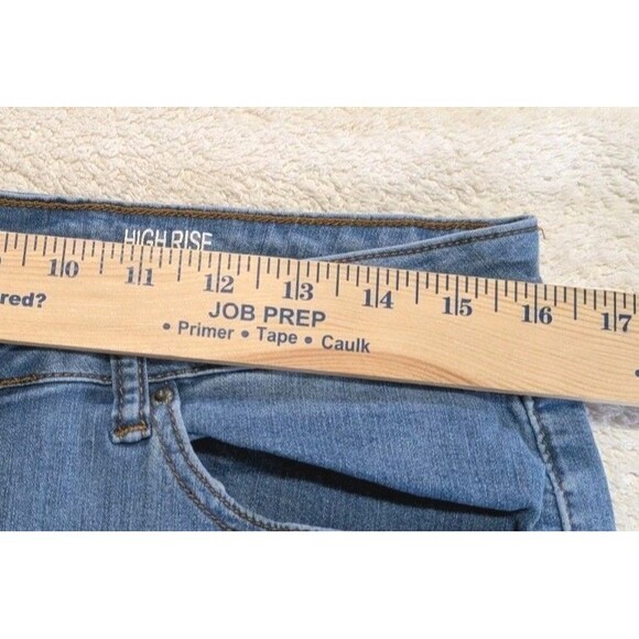 S.O.N.G. High Rise Jeans Women’s 15/32 Light Wash Frayed Hem Skinny Ankle - Picture 4 of 7